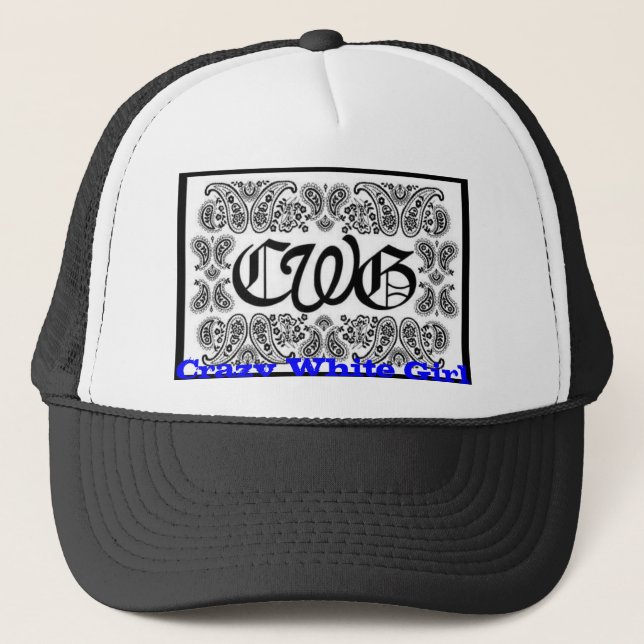 Gorra De Camionero cwg, chica blanco loco (Anverso)