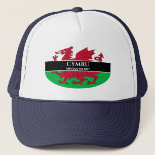 Gorra De Camionero Cymru Sefydlu Ym 1057 Bandera del dragón galés T