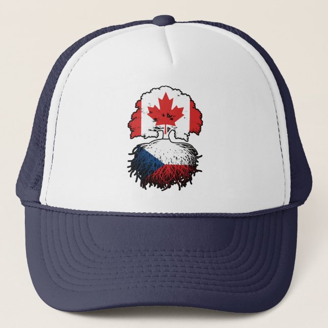 Gorra De Camionero Czech Canadian Canada Tree Roots Flag (Anverso)