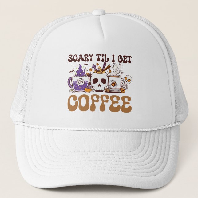 Gorra De Camionero Da miedo hasta que me dé café (Anverso)