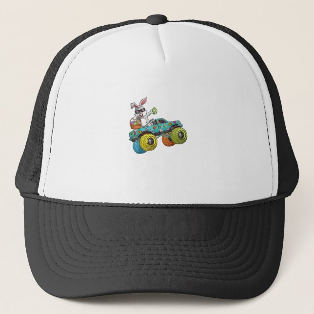 Gorra De Camionero Dabbing Bunny Happy Easter Monster Truck Lovers Ki (Anverso)