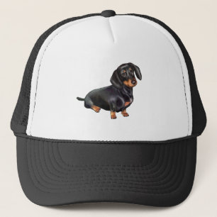 Gorra De Camionero Dachshund (A) - Negro y Canela