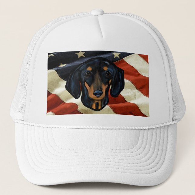 GORRA DE CAMIONERO DACHSHUND ART (Anverso)