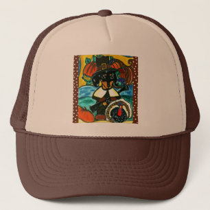 Gorra De Camionero Dachshund de Acción de Gracias