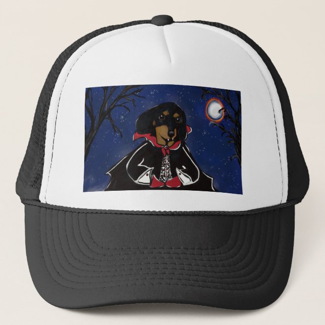 Gorra De Camionero Dachshund de Halloween (Anverso)