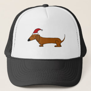 Gorra De Camionero Dachshund divertido en dibujo animado del navidad