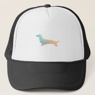 Gorra De Camionero Dachshund Geo Silhouette Pastel