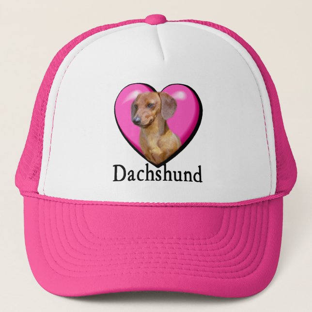 Gorra De Camionero Dachshund Lovers Valentines (Anverso)