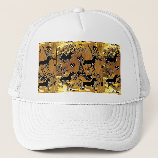 Gorra De Camionero Dachshund Oro (Anverso)
