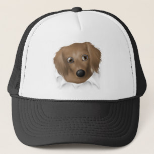 Gorra De Camionero Dachshund (pelo largo) que revienta hacia fuera