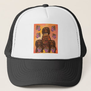 Gorra De Camionero Dachshunds rojos de pelo largo