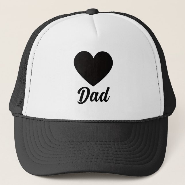 Gorra De Camionero Dad - Classic Black Heart Typography (Anverso)