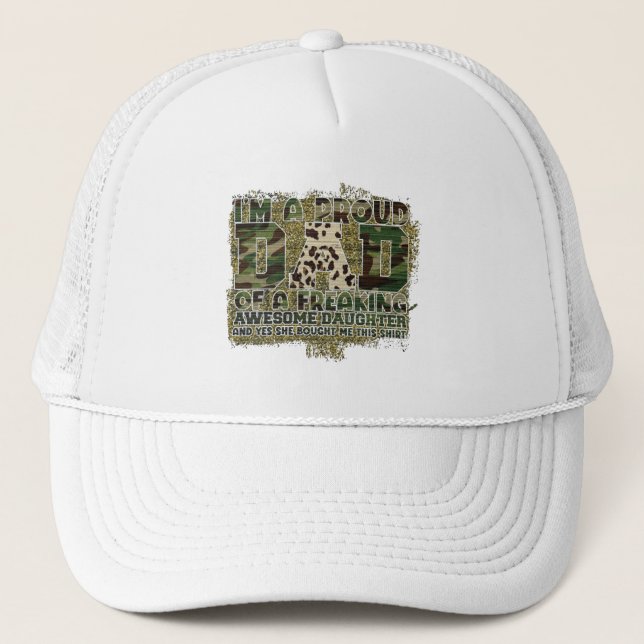 Gorra De Camionero Daddy Life. Camiseta de camuflaje (Anverso)