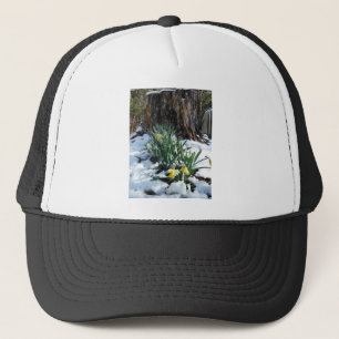 Gorra De Camionero Dafpies amarillos en la nieve