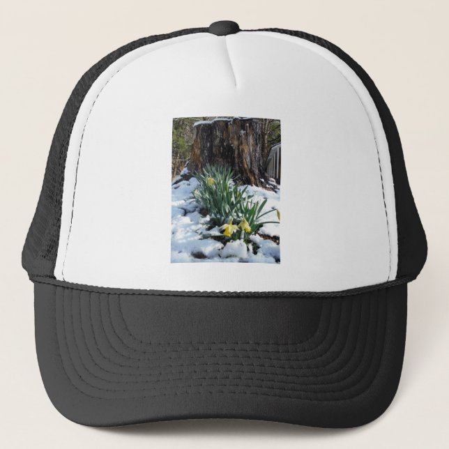 Gorra De Camionero Dafpies amarillos en la nieve (Anverso)