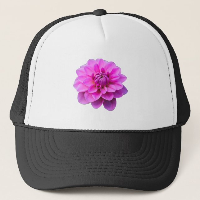 Gorra De Camionero Dahlia rosa (aislada) (Anverso)