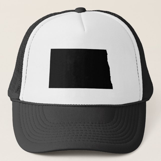 Gorra De Camionero Dakota del Norte en blanco y negro (Anverso)