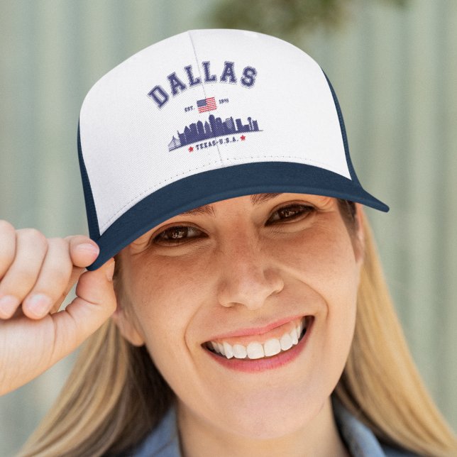Gorra De Camionero Dallas Texas Skyline Scene (Subido por el creador)