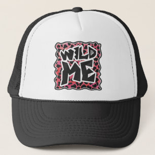 Gorra De Camionero Dalmatian Black and Red with Wild Me