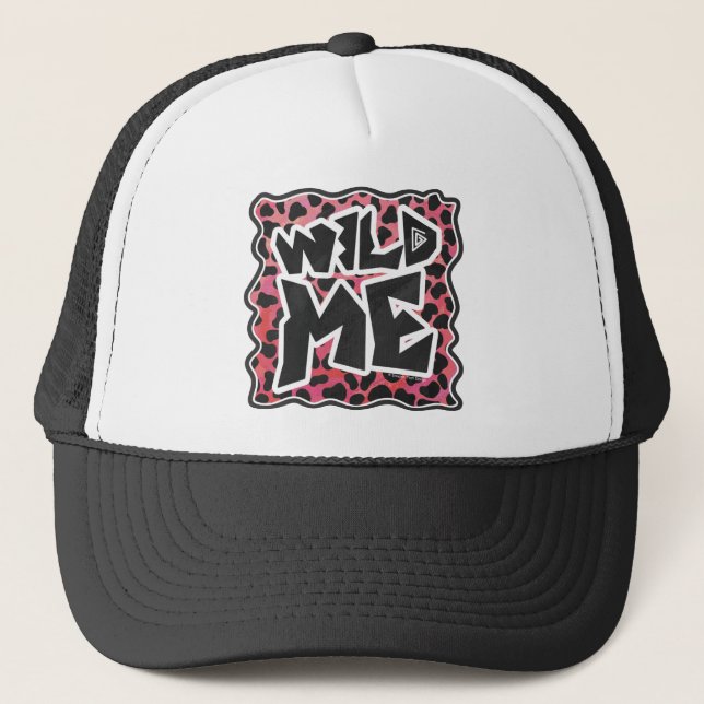 Gorra De Camionero Dalmatian Black and Red with Wild Me (Anverso)