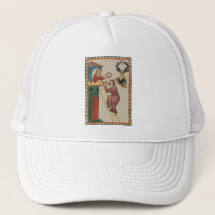 Gorra De Camionero Dama dando regalo a pretendiente, siglo XIV