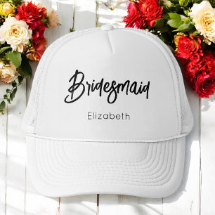 Gorra De Camionero Dama de honor negro blanco boda 