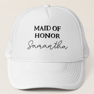 Gorra De Camionero Dama De Honor Negro Y Blanco