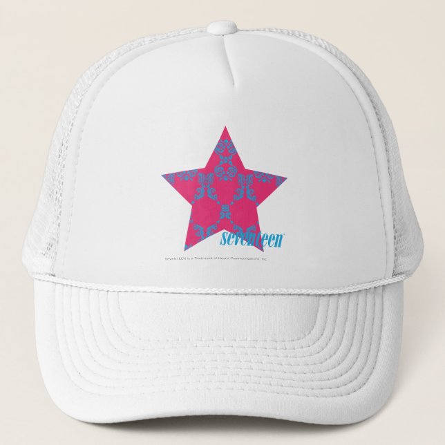 Gorra De Camionero Damasco 2 Aguamarina-Magentas (Anverso)