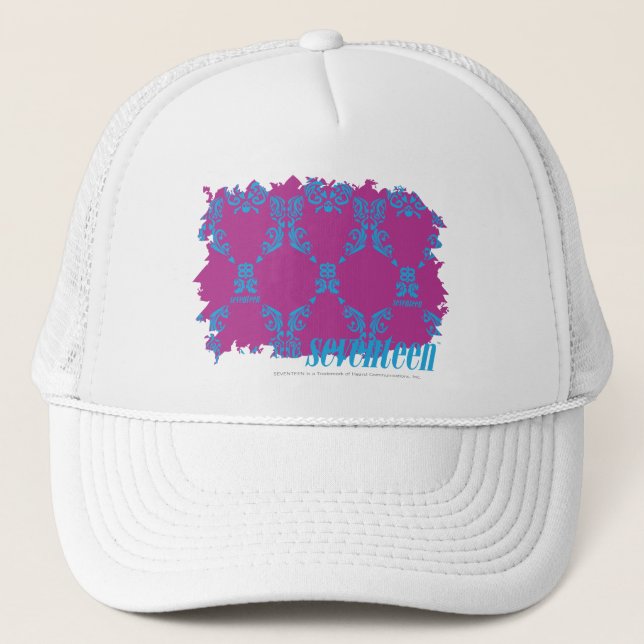 Gorra De Camionero Damasco 2 Aguamarina-Púrpuras (Anverso)