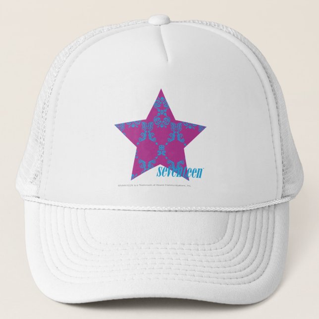 Gorra De Camionero Damasco 3 Aguamarina-Púrpuras (Anverso)