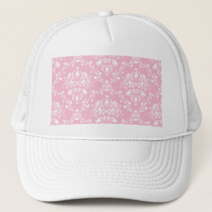 Gorra De Camionero Damasco rosa y blanco