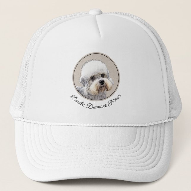 Gorra De Camionero Dandie Dinmont Terrier Pintura Original De Perro (Anverso)