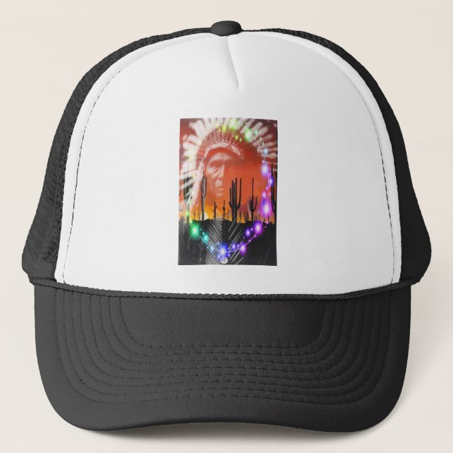 Gorra De Camionero Danza fantasma nativa estadounidense (Anverso)