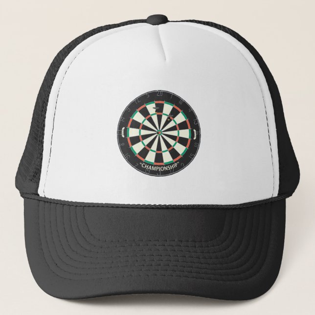 Gorra De Camionero Dartboard y dardos: modelo 3D: (Anverso)