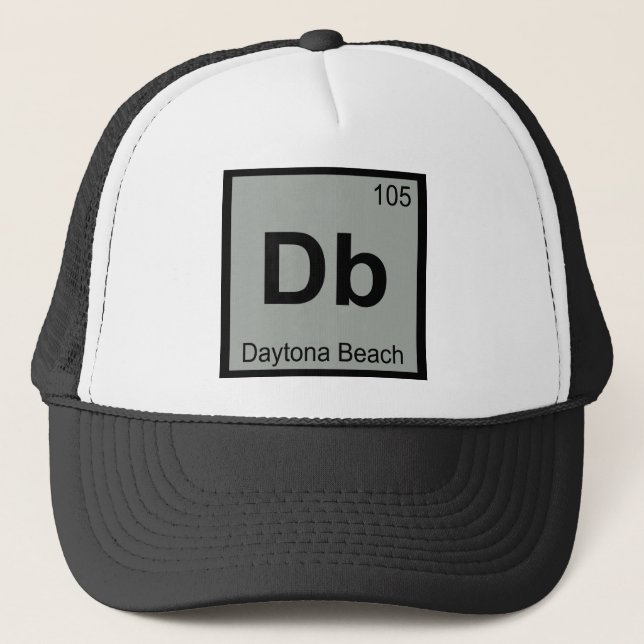 Gorra De Camionero Db - Daytona Beach Florida City Chemibol Símbolo (Anverso)
