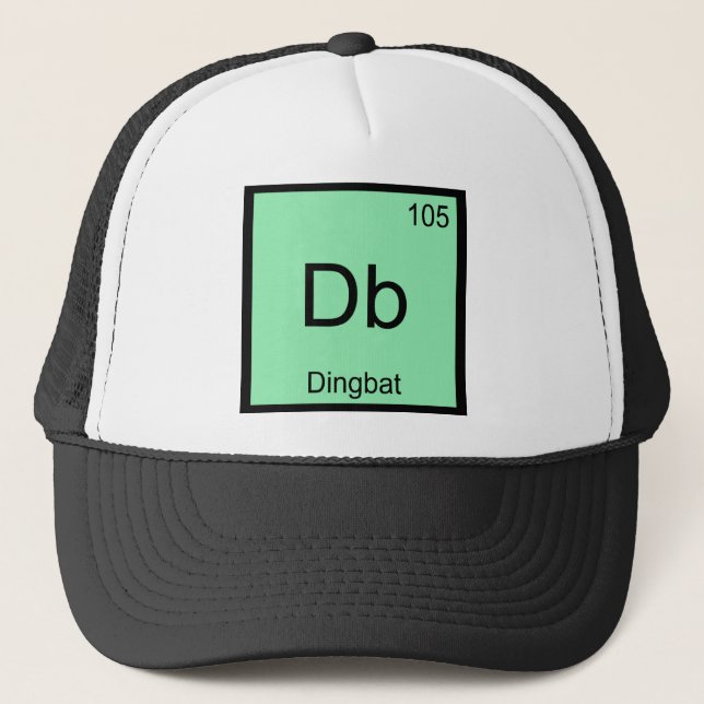 Gorra De Camionero Db - Dingbat Elemento Químico Símbolo Tee Funny (Anverso)