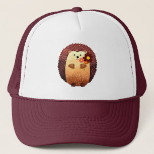 Gorra de camionero de animal de erizo lindo acuare
