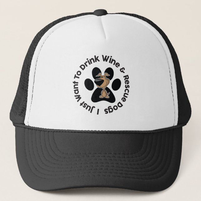Gorra de camionero de Bebé Vino y Rescata Perros (Anverso)