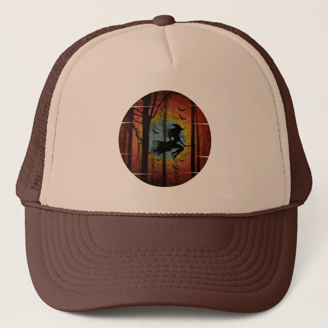GORRA DE CAMIONERO DE BRUJA EN EL BOSQUE (Anverso)