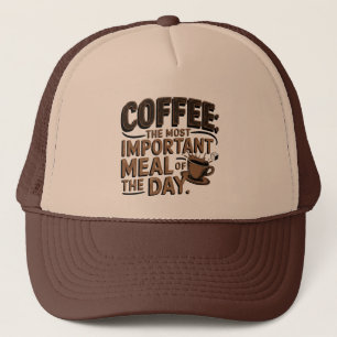 Gorra de camionero de café con arte de palabras re