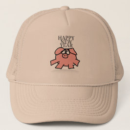 Gorra de camionero de cerdo de dibujos animados di