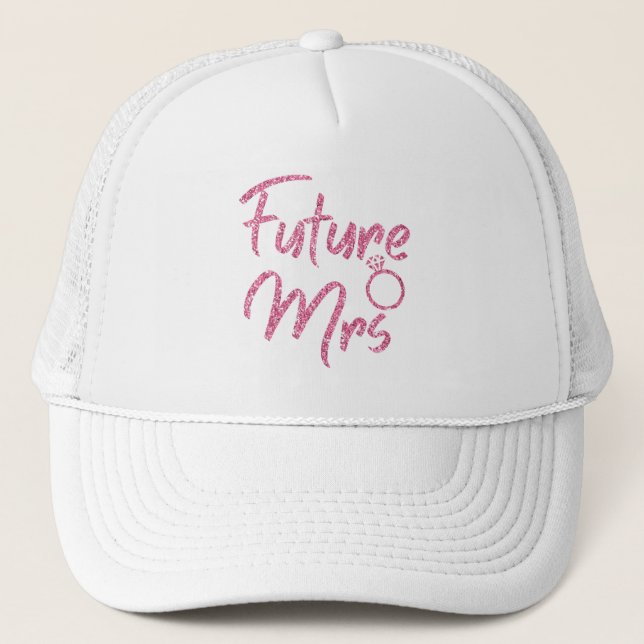 Gorra de camionero de color rosa Future Mrs (Anverso)