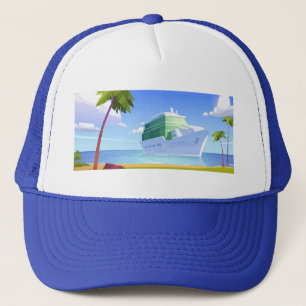 Gorra de camionero de crucero de playa tropical
