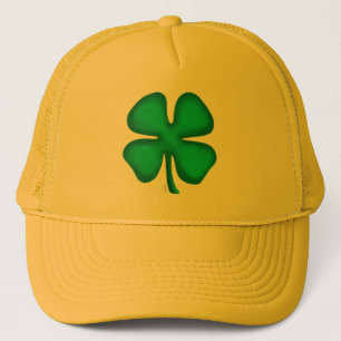 Gorra de camionero de espuma amarilla Lucky 4 Leaf