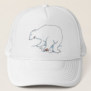 Gorra de camionero de espuma blanca de oso polar