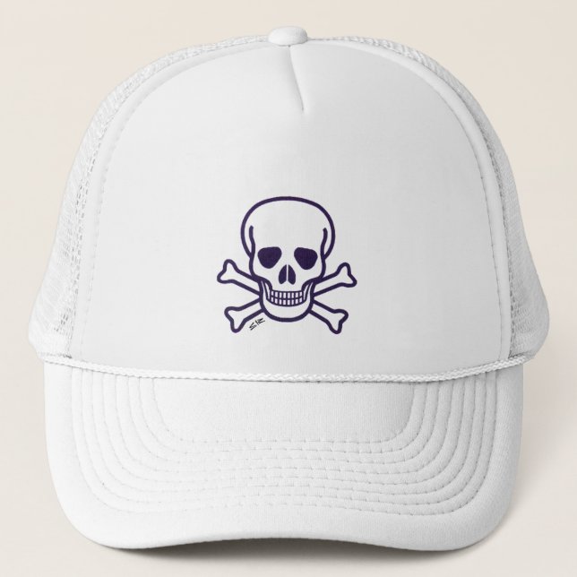 Gorra de camionero de espuma blanca Skull n Bones (Anverso)