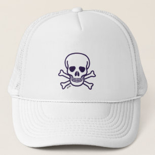 Gorra de camionero de espuma blanca Skull n Bones