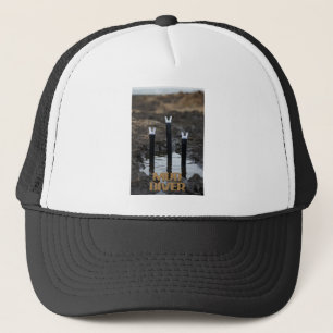 Gorra de camionero de espuma blanca y negra Mud Di