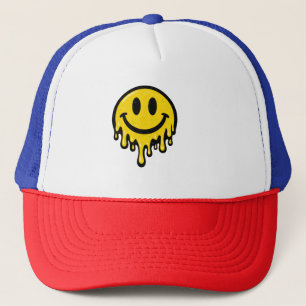 Gorra de camionero de espuma con cara sonriente de