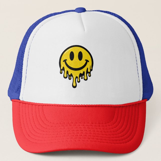 Gorra de camionero de espuma con cara sonriente de (Anverso)